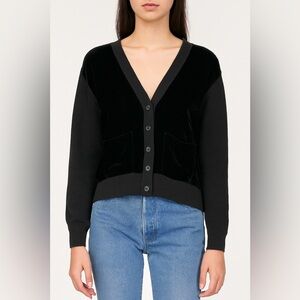 🌟BOGO 50% off🌟 Ralph Lauren vintage all black 100% Wool Sweater Cardigan size M